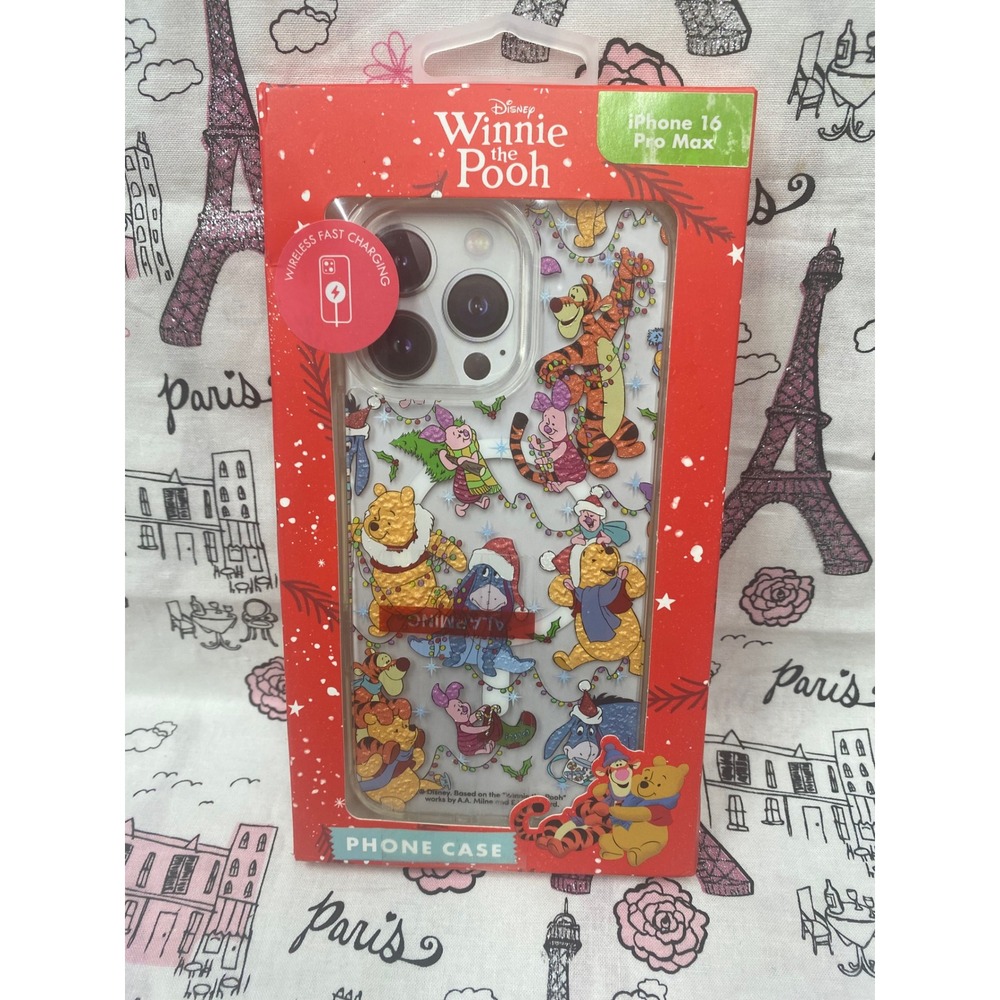 Disney Winnie the Pooh iPhone 16 Pro Max Case Holiday Christmas Skinnydip NEW